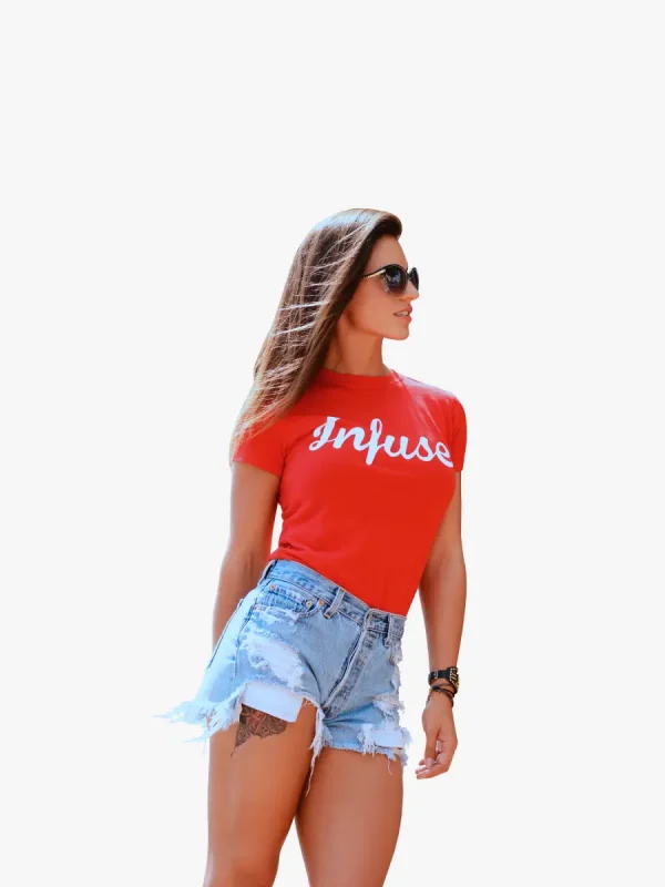 T-shirt girocollo rossa